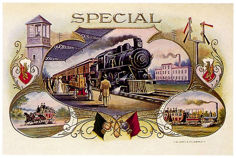 Steam Train at Station — Brown