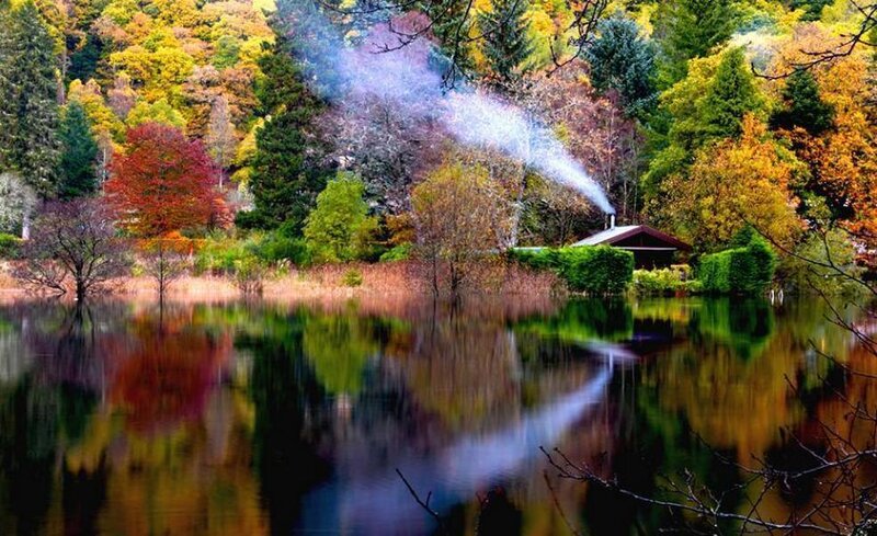 Steam Train by Lake
