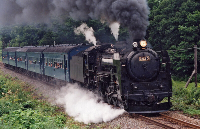 Steam train C62 3 in motion