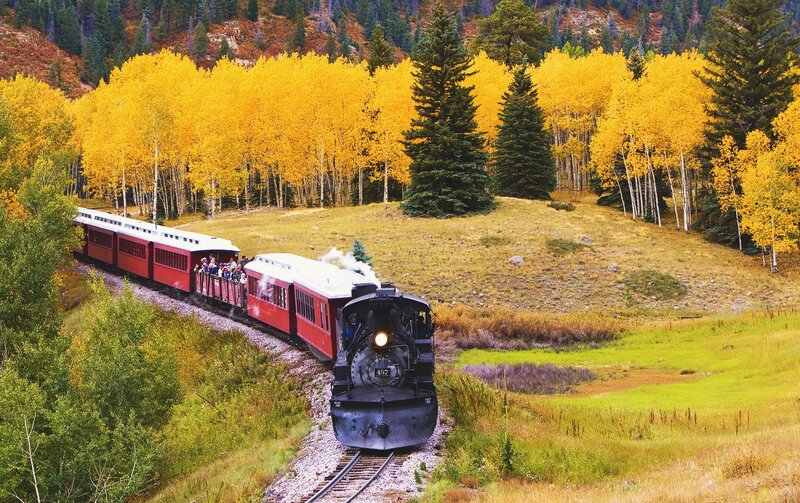 Steam Train in Autumn — Yellow