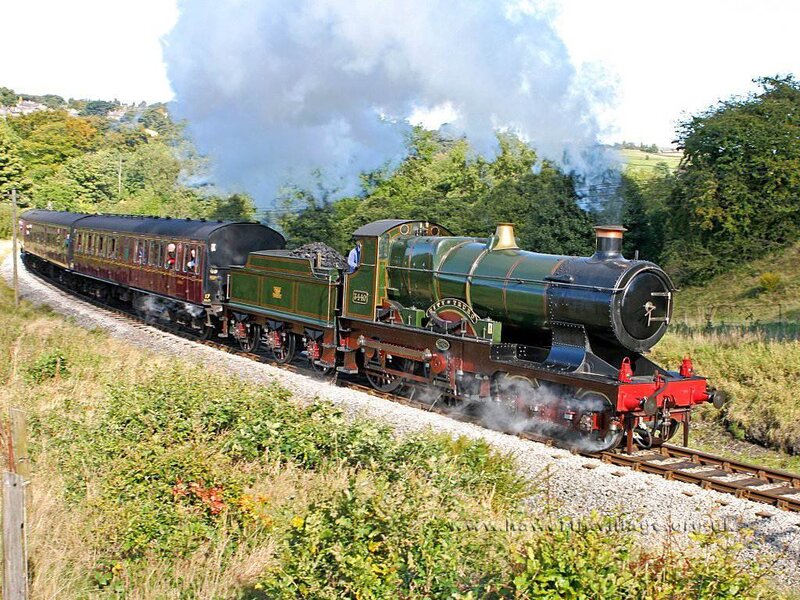 steam train in countryside