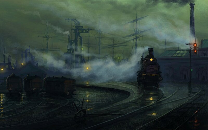 Steam Train in Harbor
