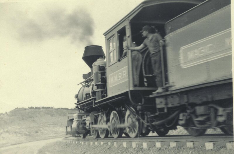 Steam train in motion