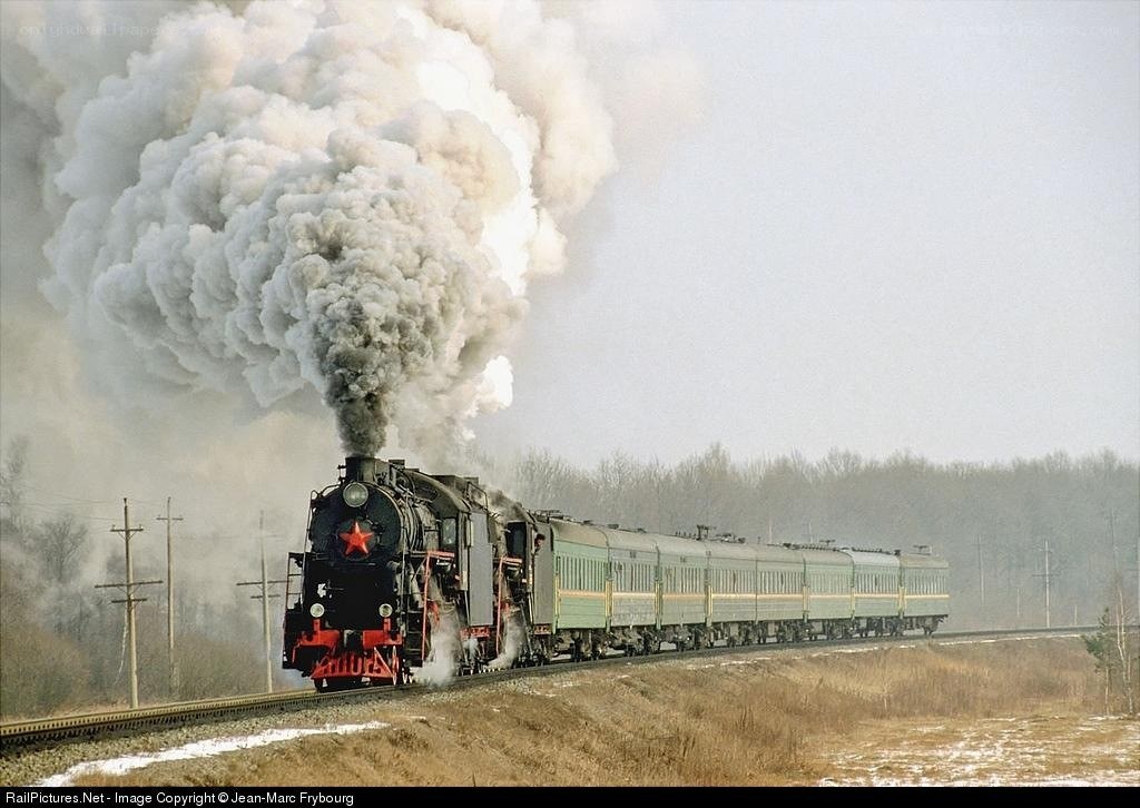 Steam train in motion