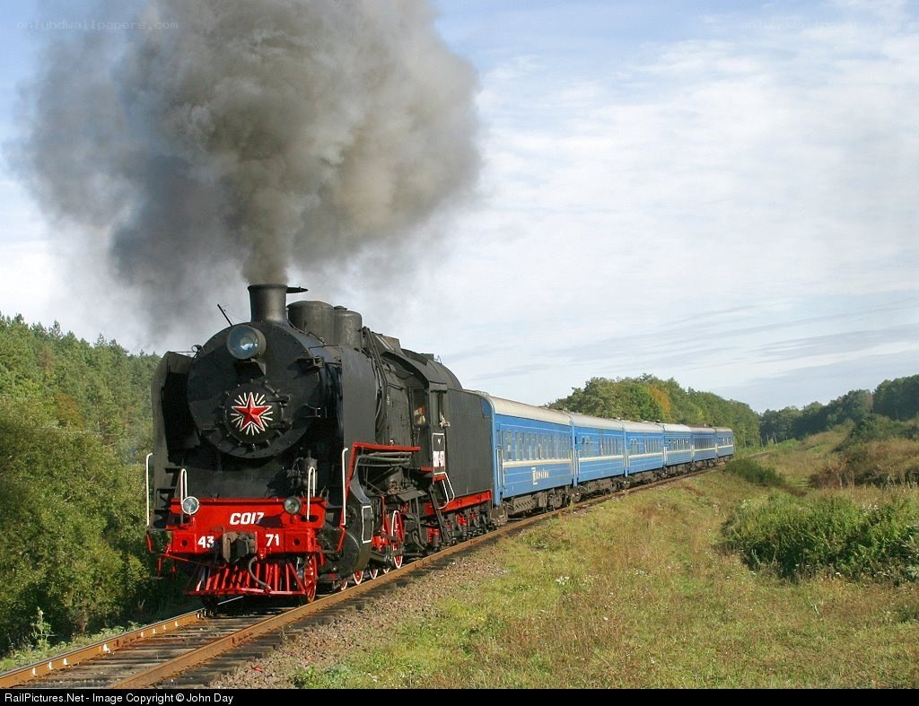 Steam train in motion