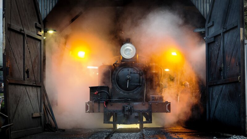 Steam Train in Shed