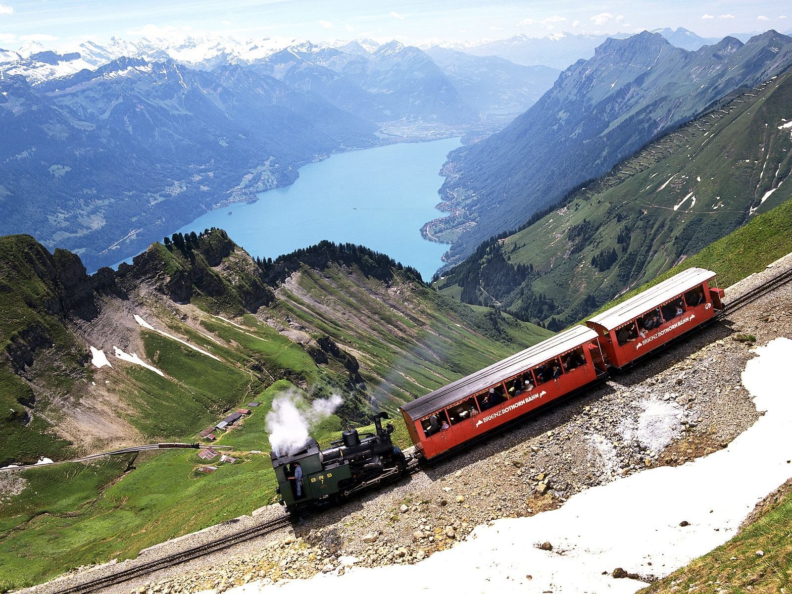 Steam train in Swiss Alps