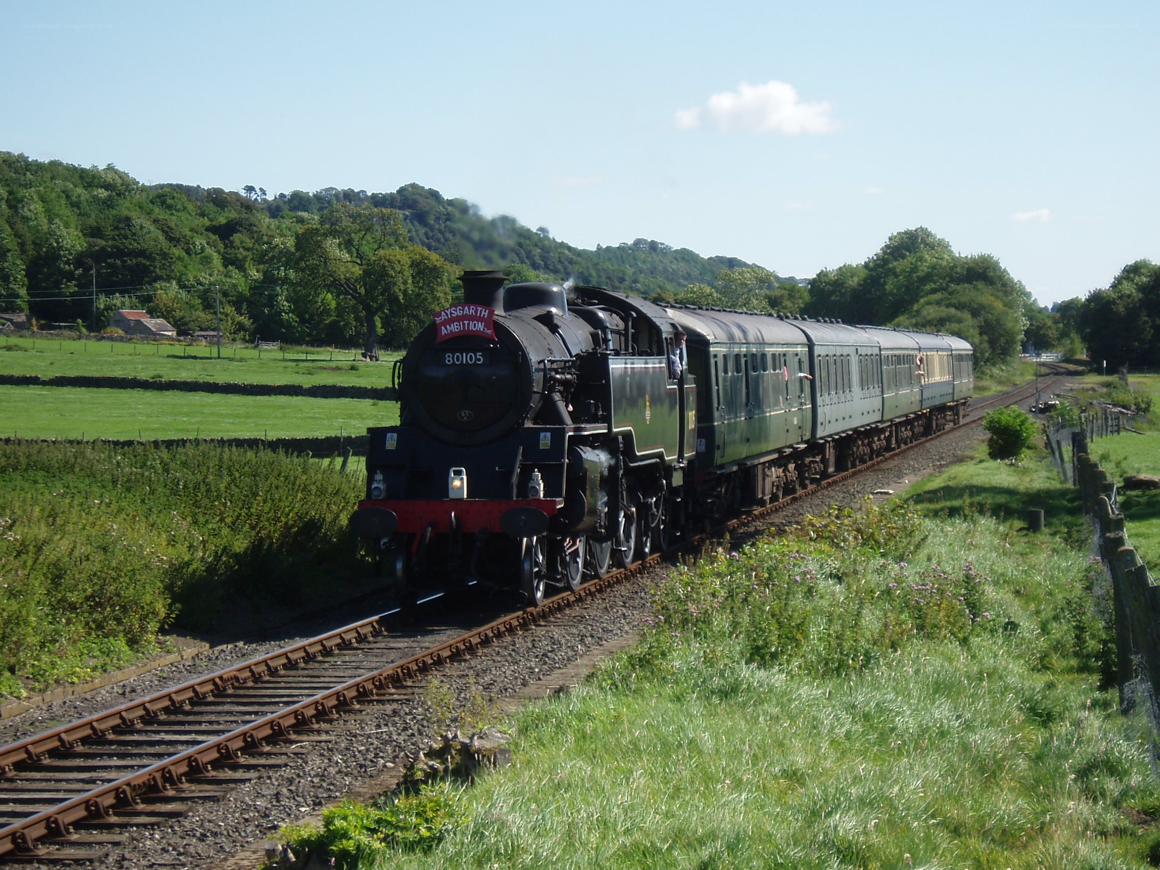 Steam train in the countryside