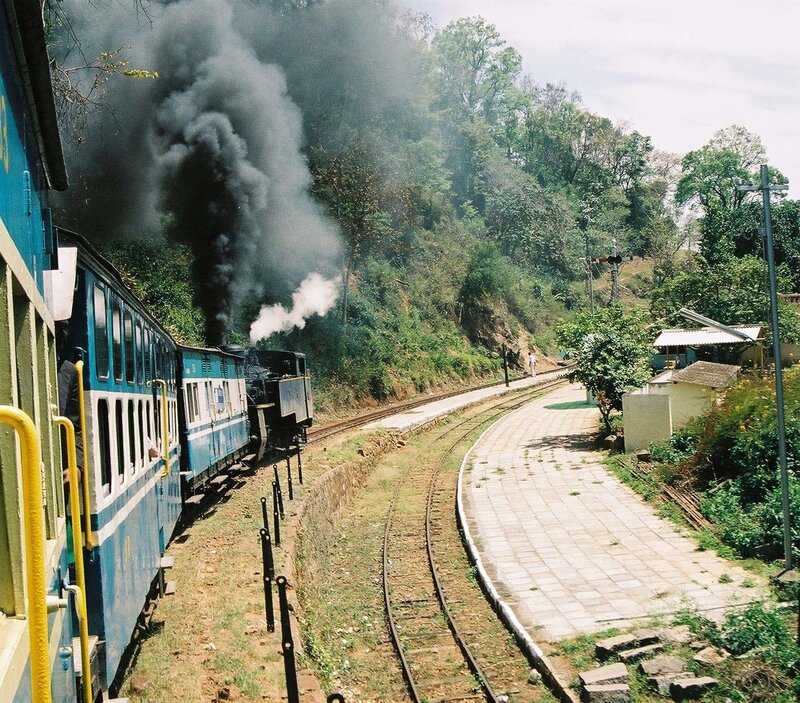 Steam train in the hills