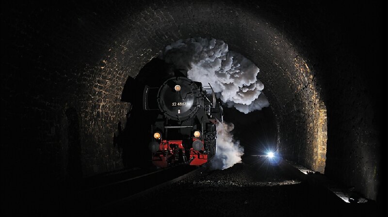 Steam Train in Tunnel