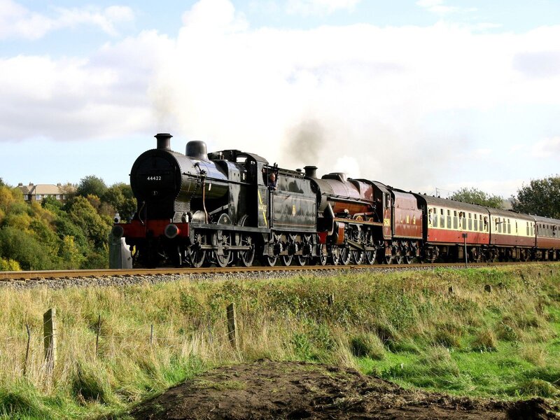 Steam train on a rural track