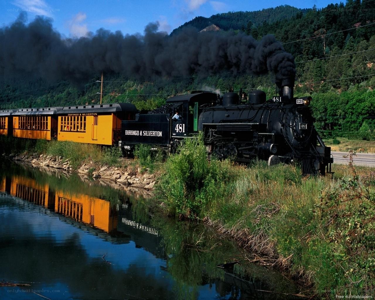 Steam train on a scenic route