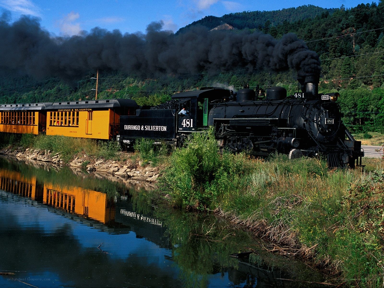 Steam train on a scenic route