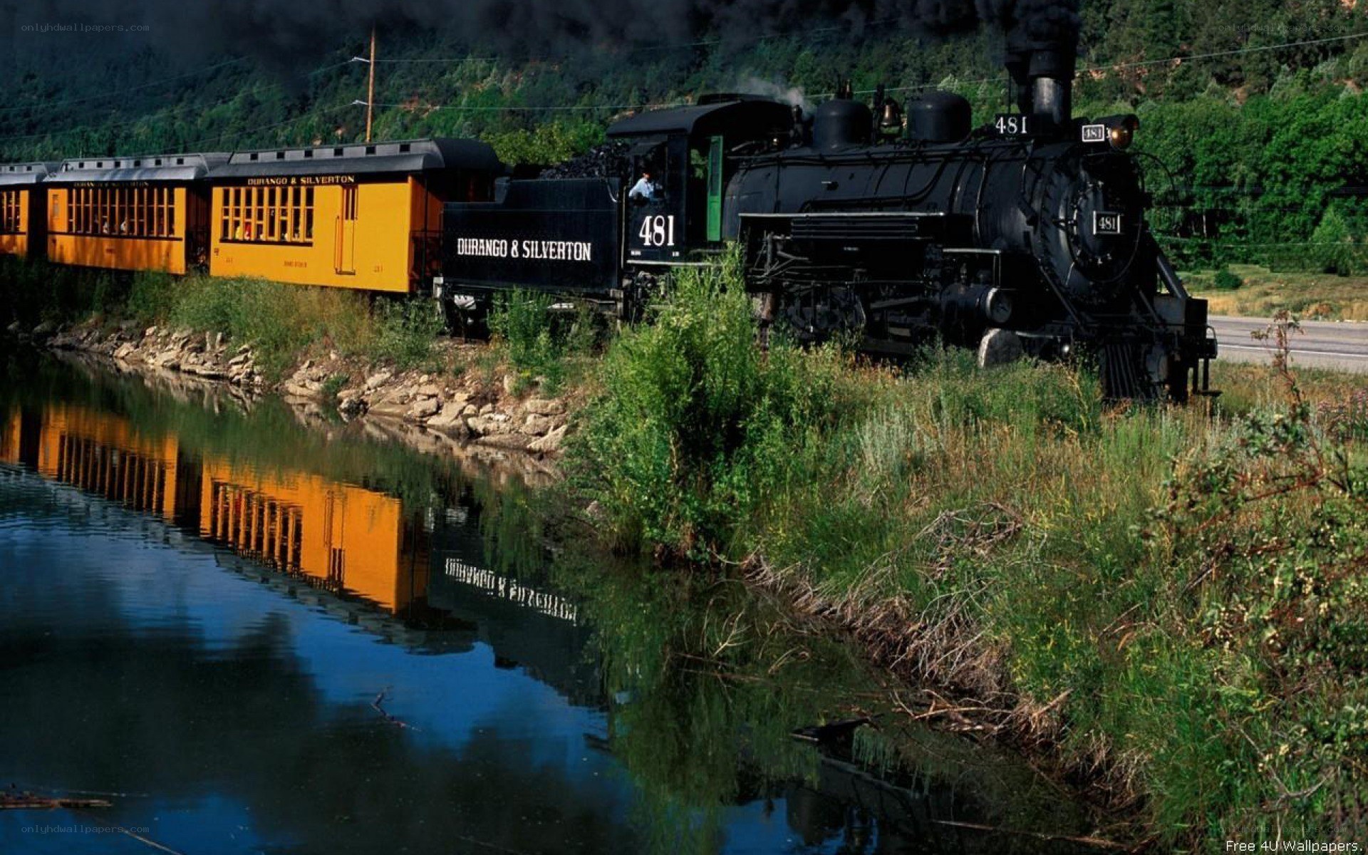 Steam train on a scenic route