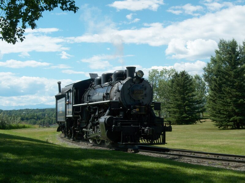 Steam train on a sunny day