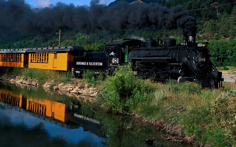 Steam train on Durango & Silverton line