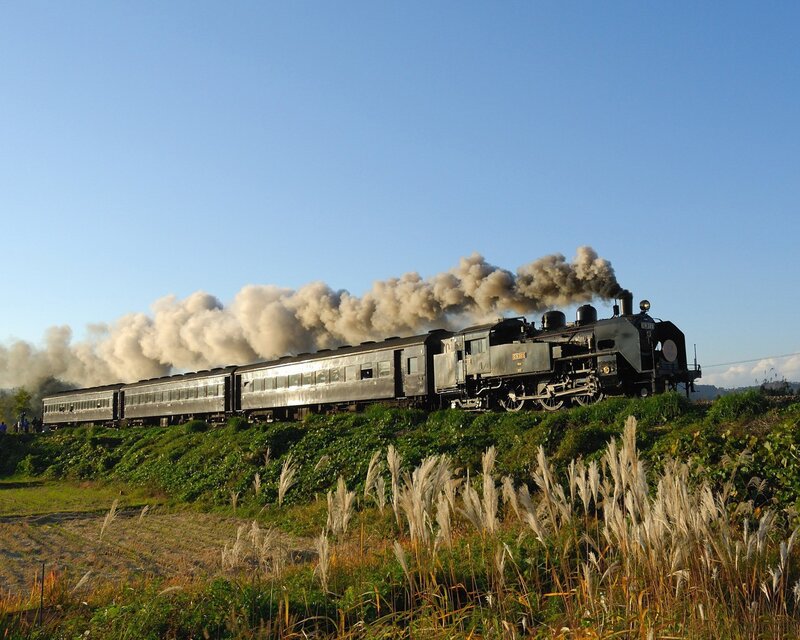 Steam Train on Hill