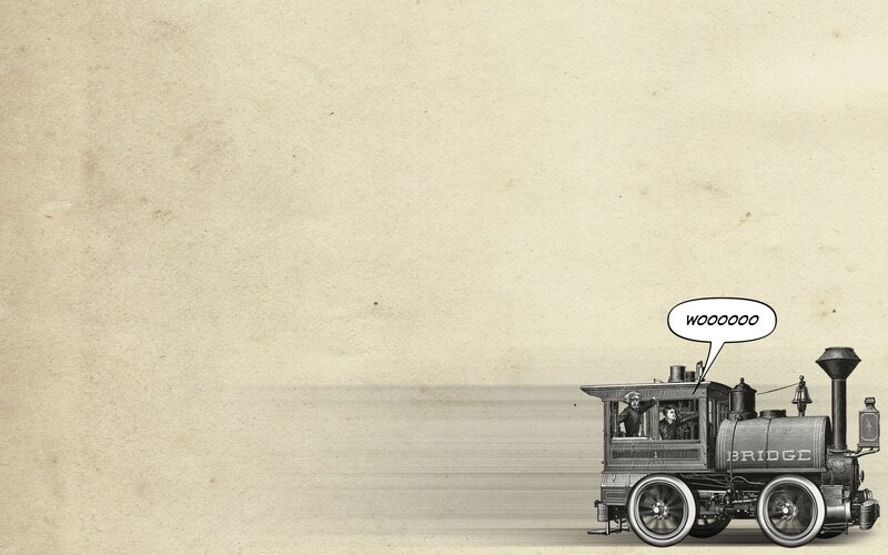 Steam train on old paper