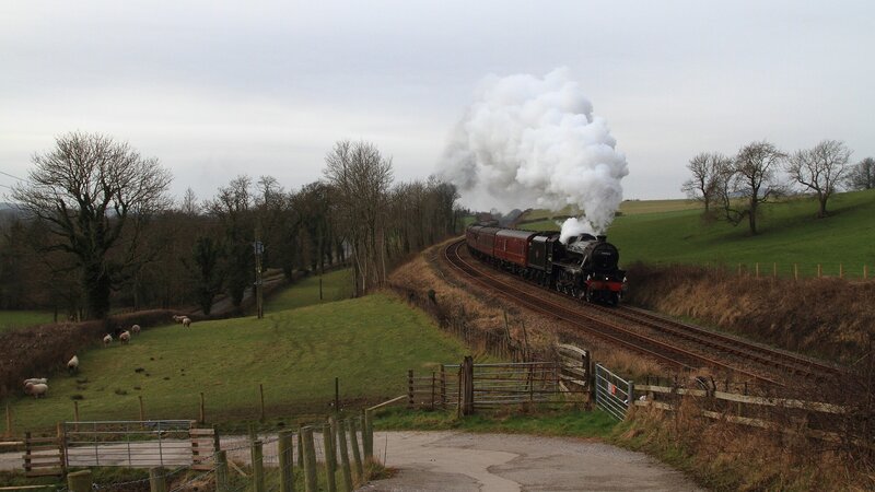 steam train on rural track