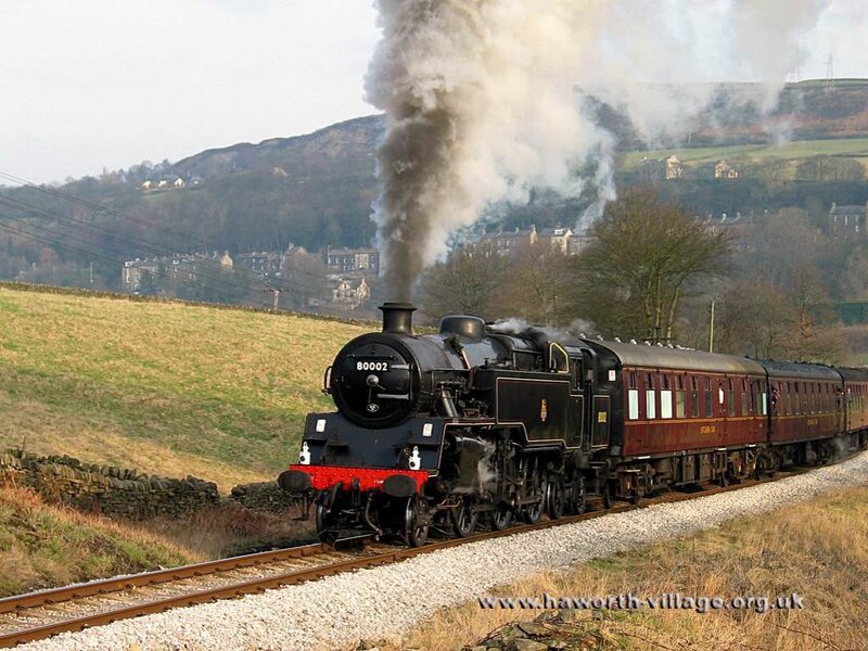 Steam Train on Tracks — Black, Dramatic, Afternoon, Photograph, Smoke, Hills