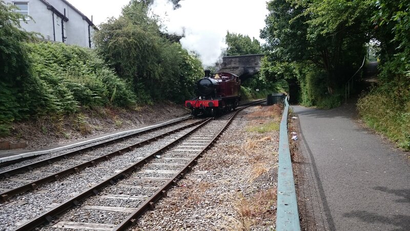 Steam Train on Tracks — Green, Calm