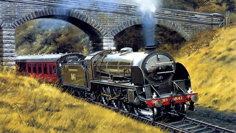 Steam Train under Bridge