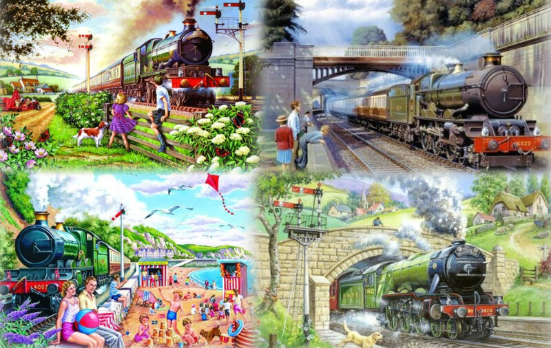 Steam Trains in Countryside