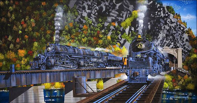 Steam Trains on Bridge