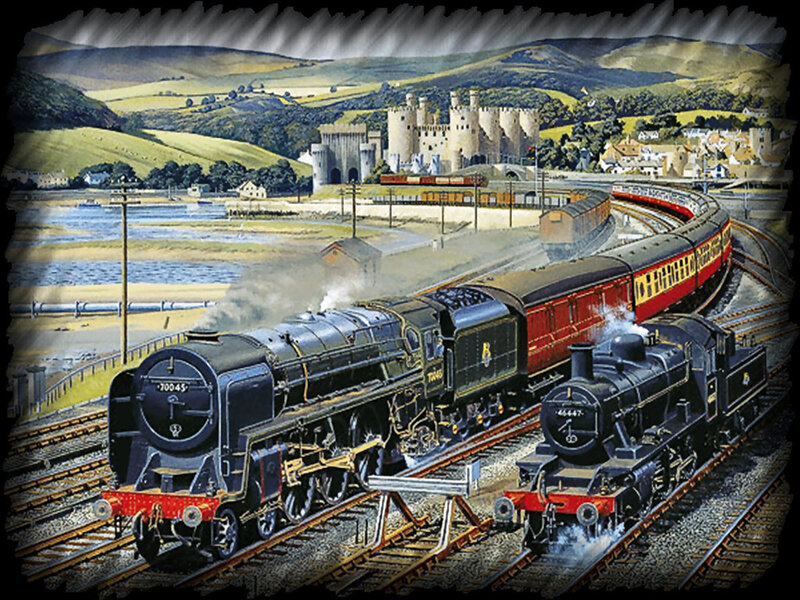 Steam Trains on Tracks