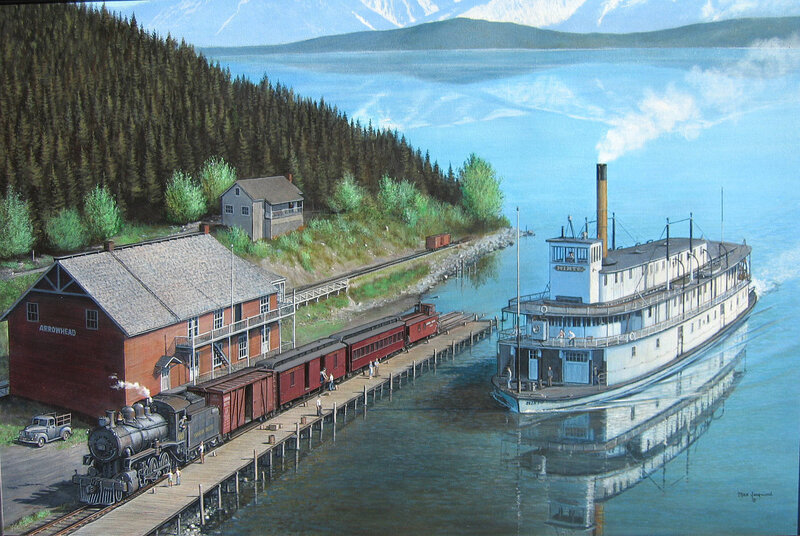 Steamboat at Dock — Blue, Serene