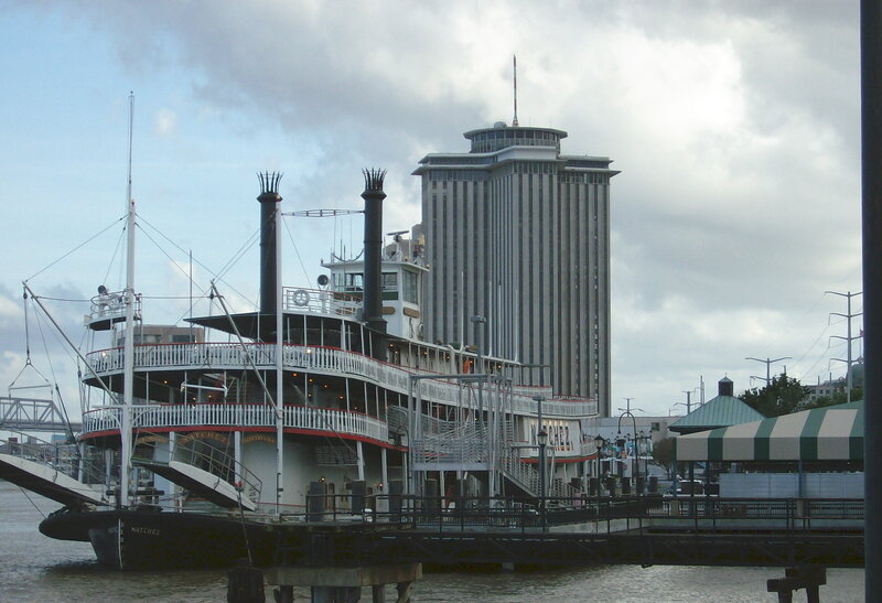 Steamboat at Dock — Gray