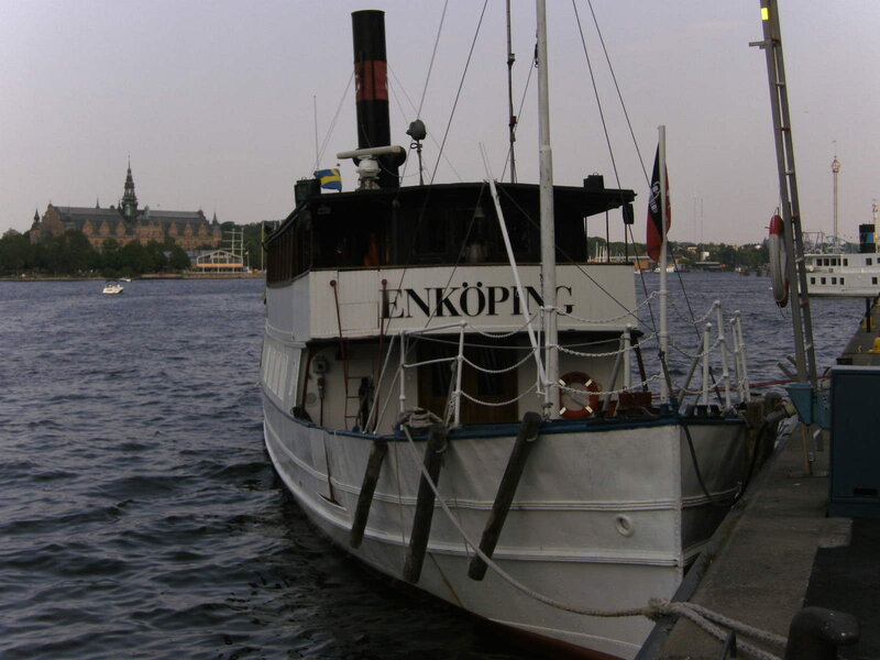 Steamboat at Dock — White