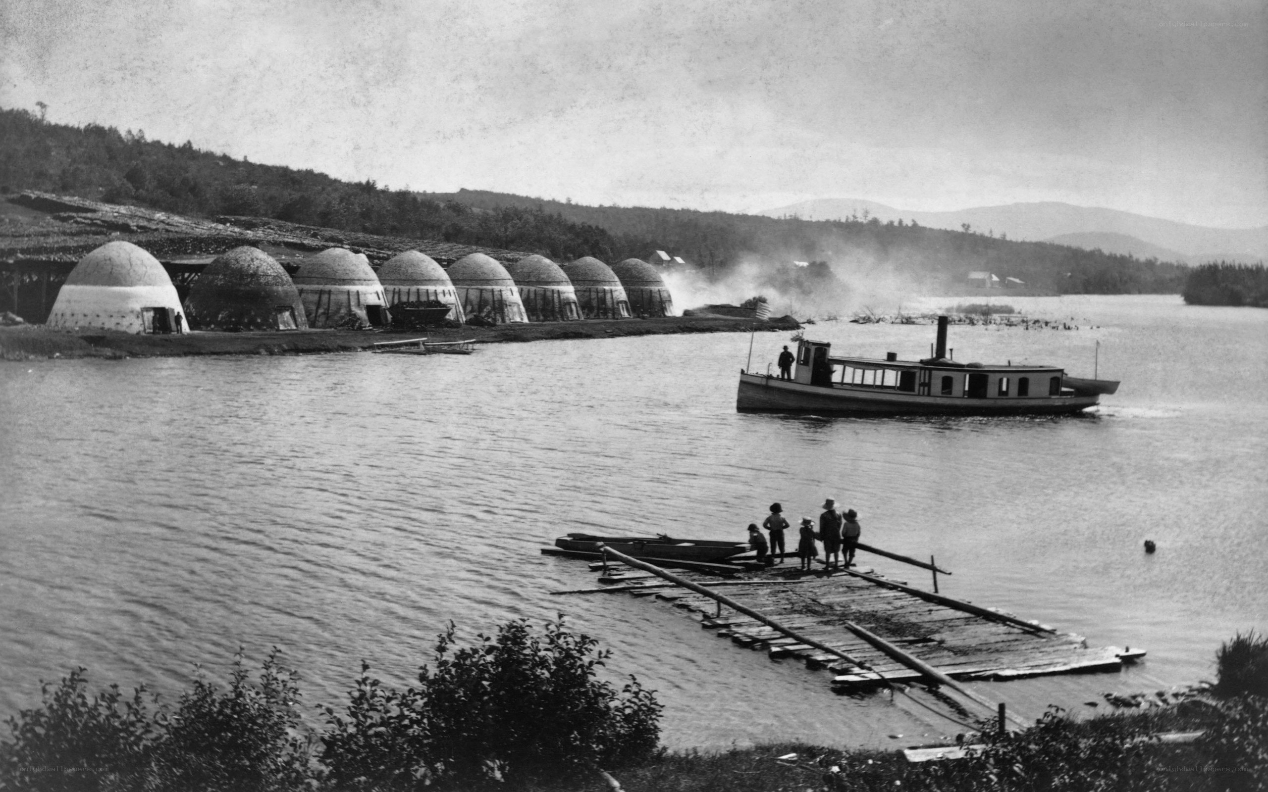 Steamboat near kilns