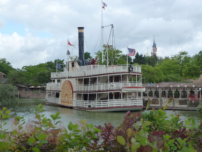 Steamboat on River — Green, Serene
