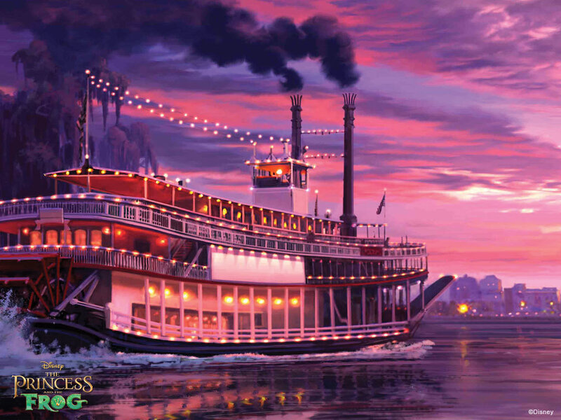 Steamboat on River — Purple