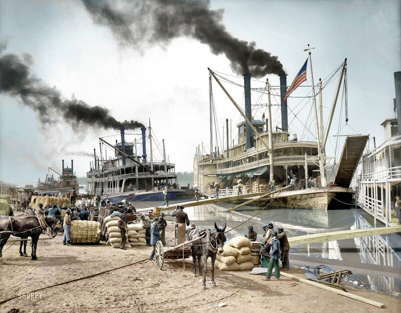 Steamboats at Dock