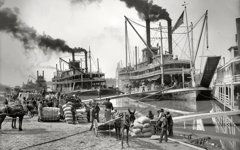 Steamboats at River Dock