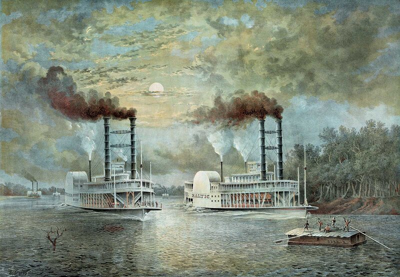 Steamboats on River