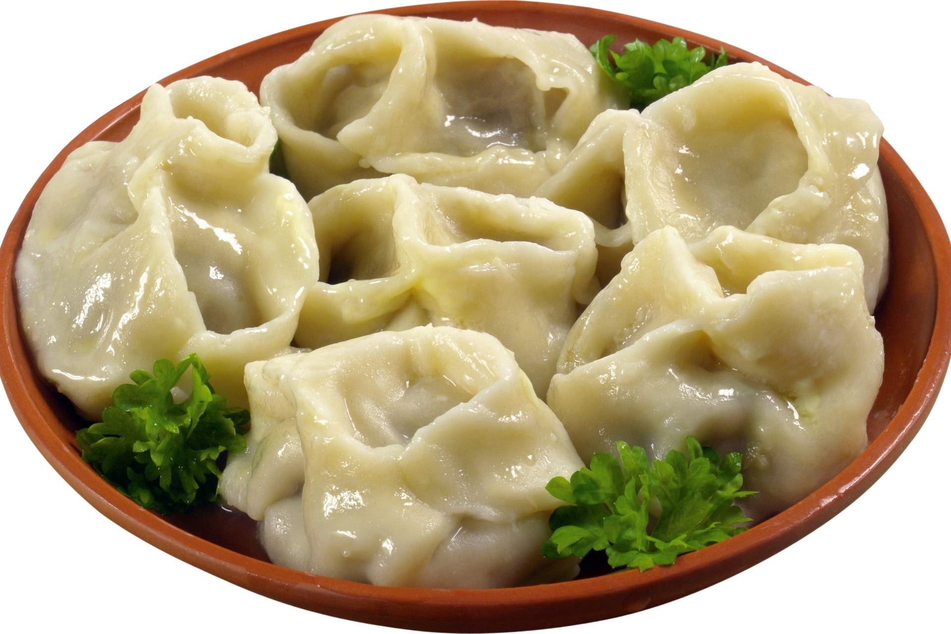 Steamed dumplings in a bowl