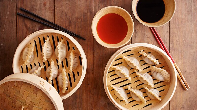 Steamed Dumplings on Table