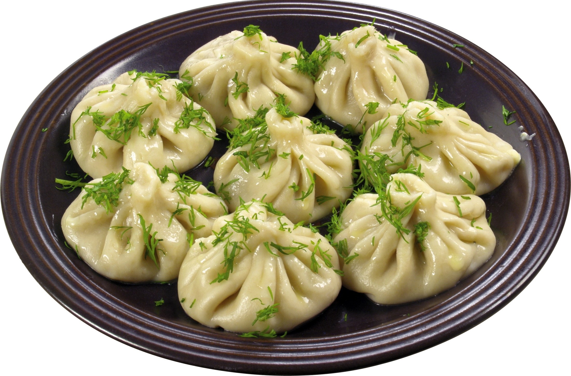 Steamed dumplings with dill