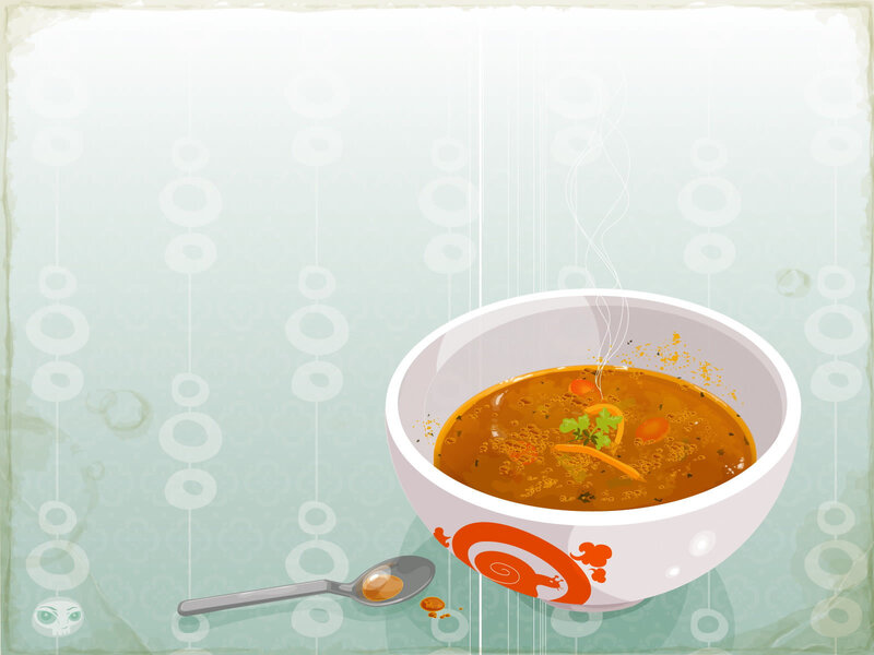 Steaming Bowl of Soup — White