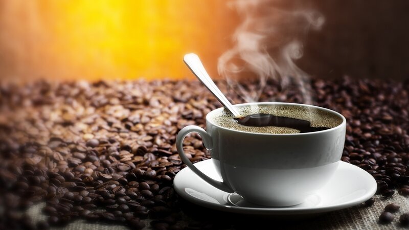 steaming coffee cup