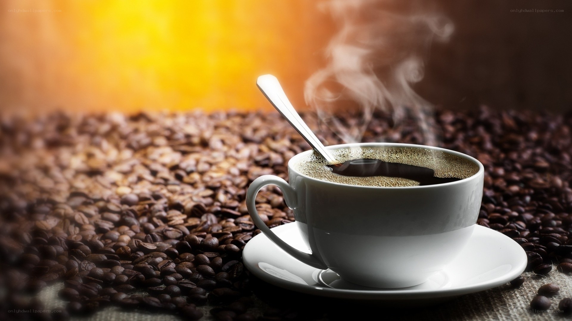 steaming coffee cup