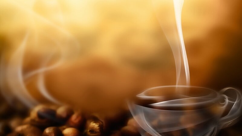 steaming coffee cup