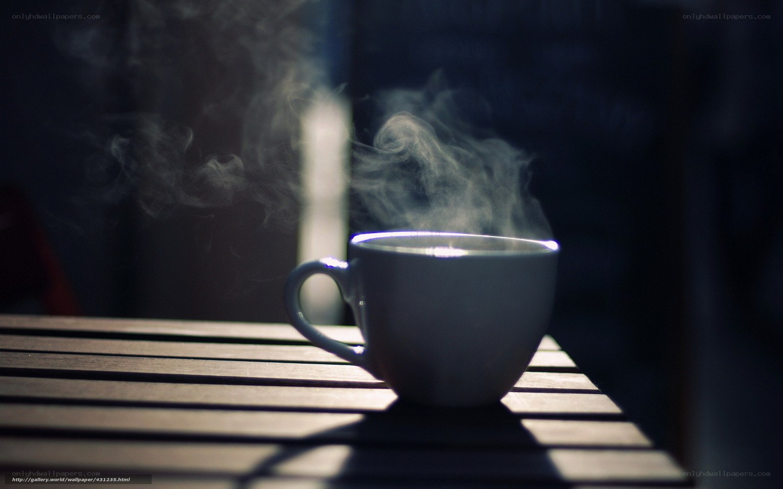 steaming coffee cup