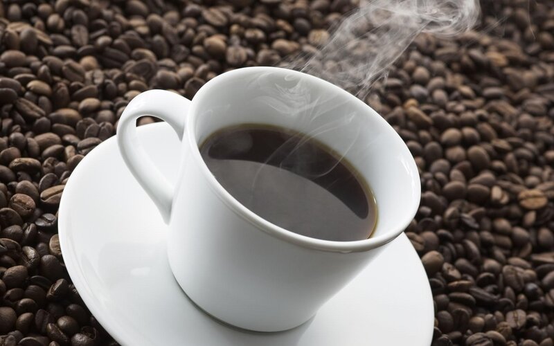 steaming coffee cup