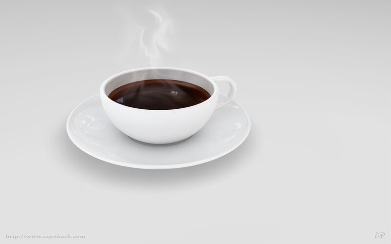 steaming coffee cup