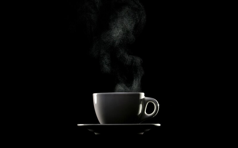 steaming coffee cup