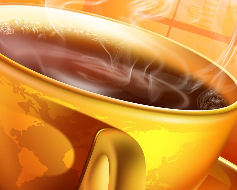 steaming coffee cup